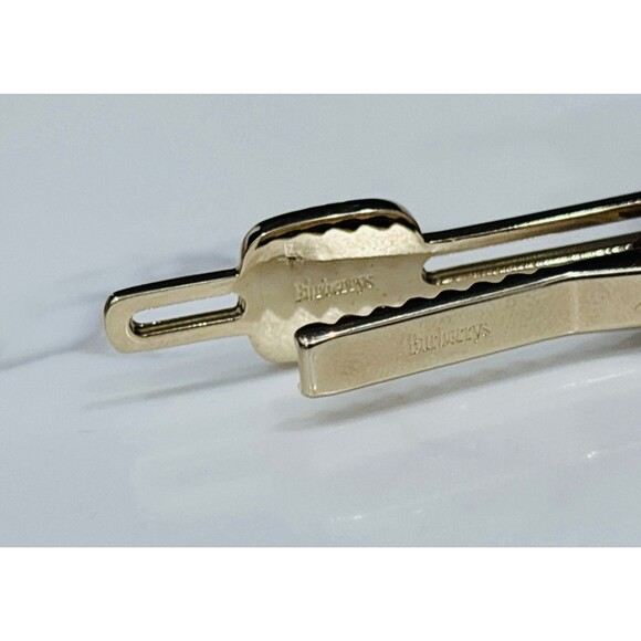 Burberrys Vintage Gold Tone Tie Clip Equestrian Knight Logo - Picture 8 of 13